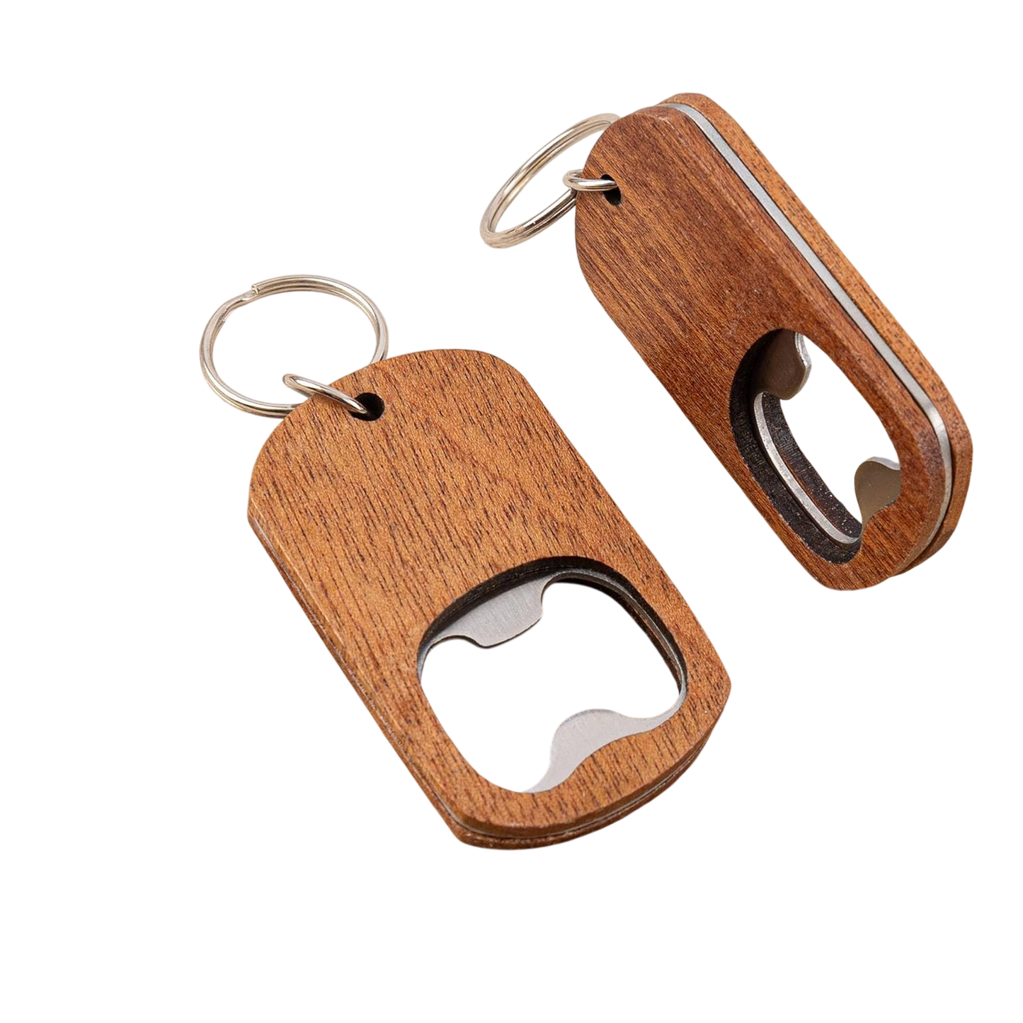 Wooden Keychain Openers with Custom Engraving – Laser Engraved Wooden Keychain Openers
