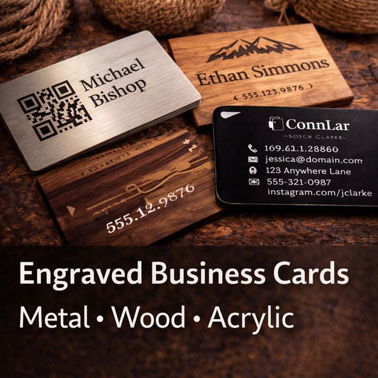 Engraved Business Cards: Metal, Wood and Acrylic Options That Stand Out