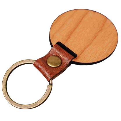 Cherry Wood Round Keychain with Custom Engraving – Laser Engraved Keychain